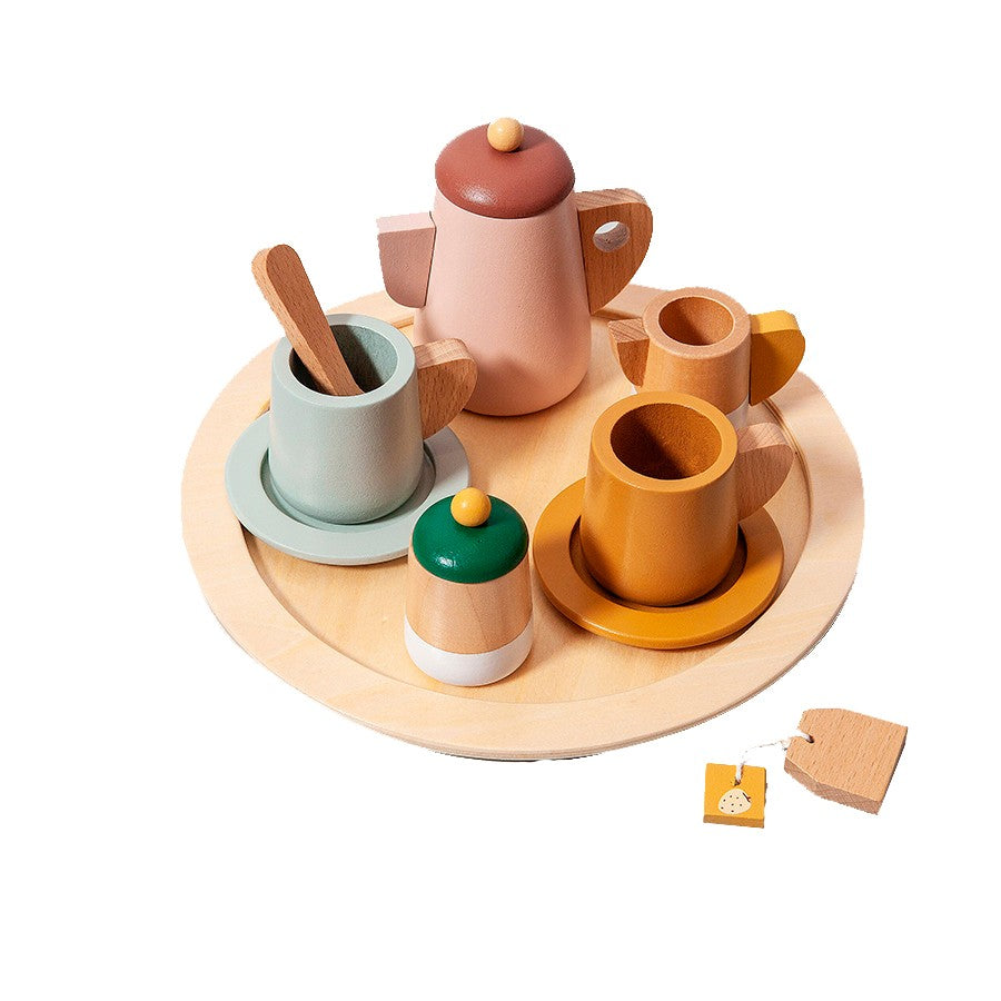 JUEGO DE TÉ DE MADERA