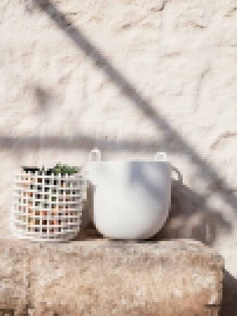 Maceta Speckle L Blanco