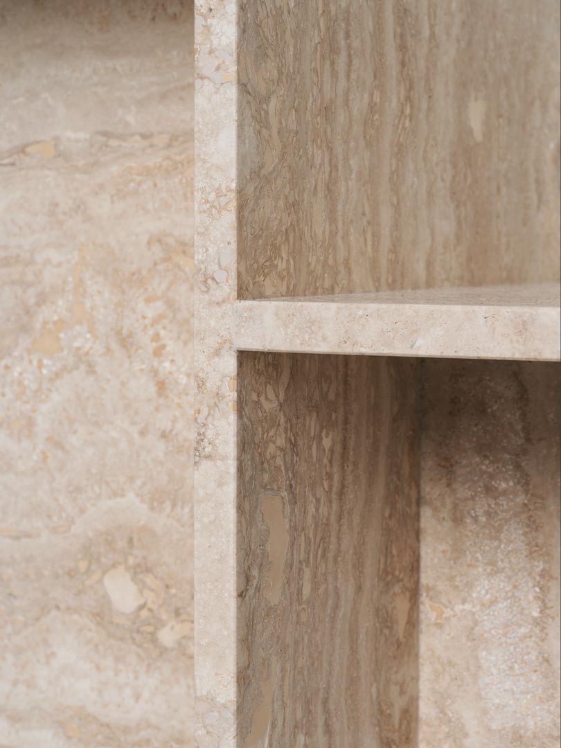 Distinct Travertine Side Table