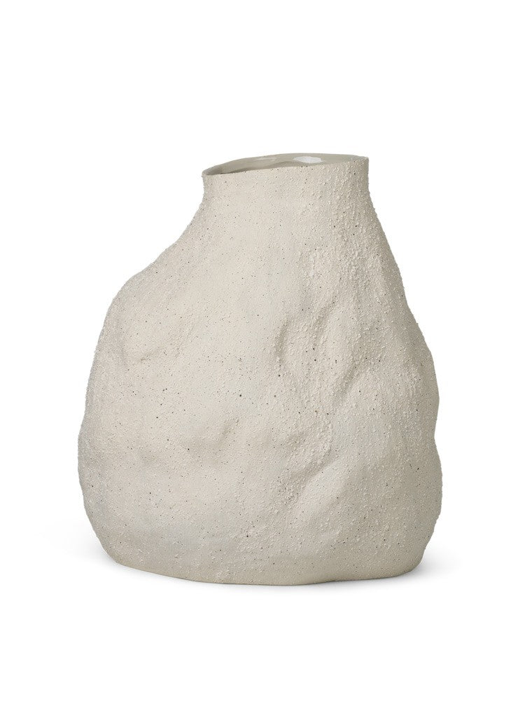 Vulca L White Stone Vase