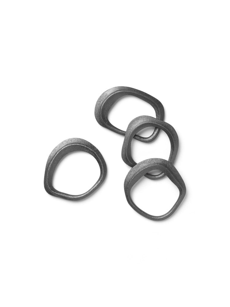4u Napkin Rings Flow Black Brass