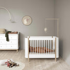 Soporte móvil para dosel y cama | Mini+ basic de madera Blanco