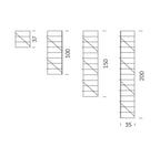 Soporte lateral pared negro 200cm Tria36