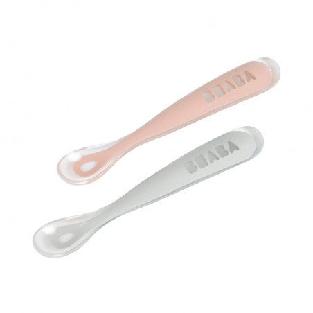 Set  2 Cucharas de Silicona Rosa/Gris con estuche