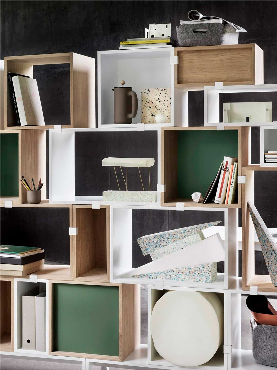 Estante | Stacked Mediano Roble/Verde