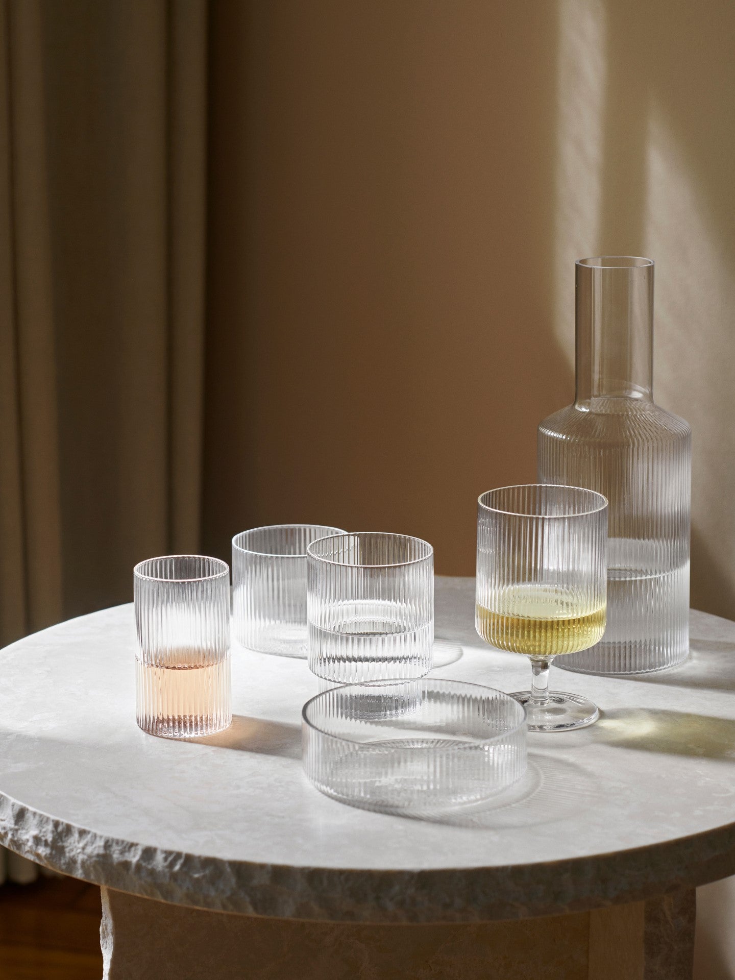 Vasos altos Ripple – Set de 2 – Rosa rubor