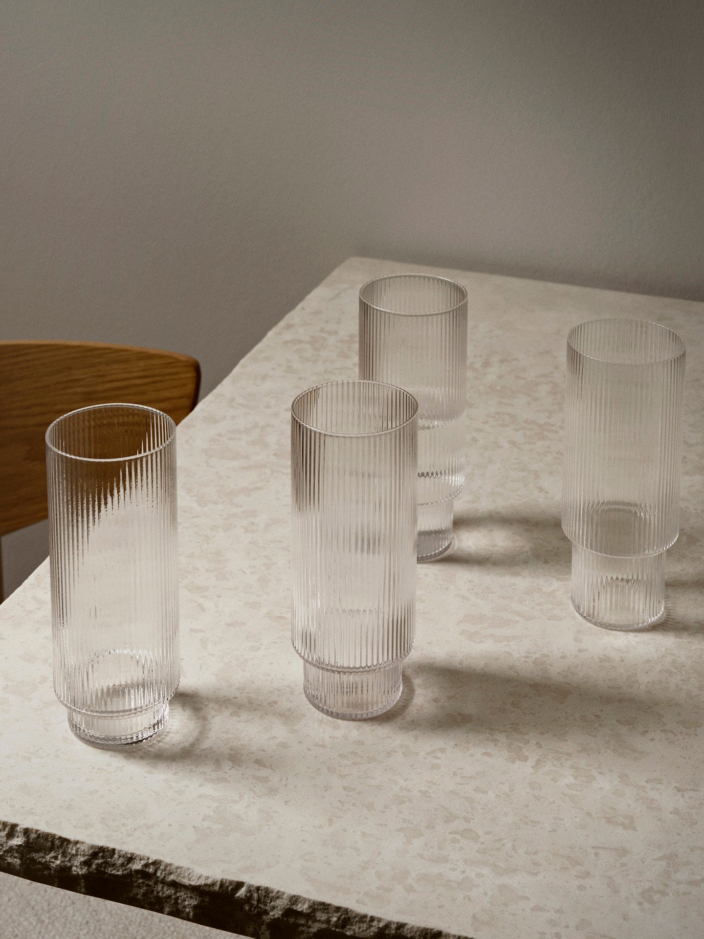 Vasos para combinados Ripple – Set de 4 – Rosa rubor