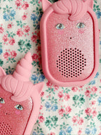 Walkie-talkie de unicornio con purpurina