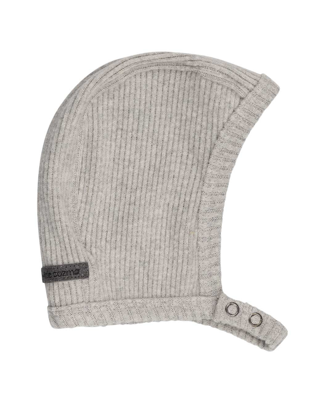 Gorro de bebé de canalé orgánico gris claro