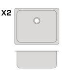 Fregadero sobre encimera Inox satinado