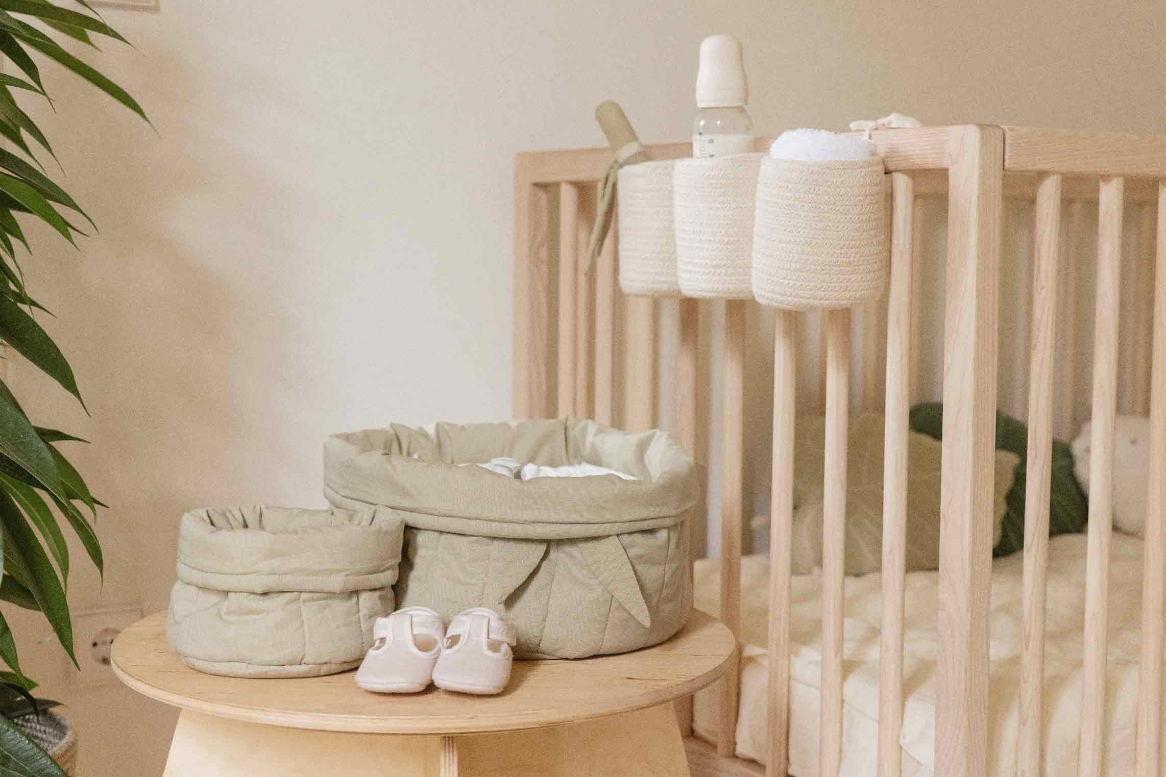 Set dos cestas acolchadas Bambie Olive