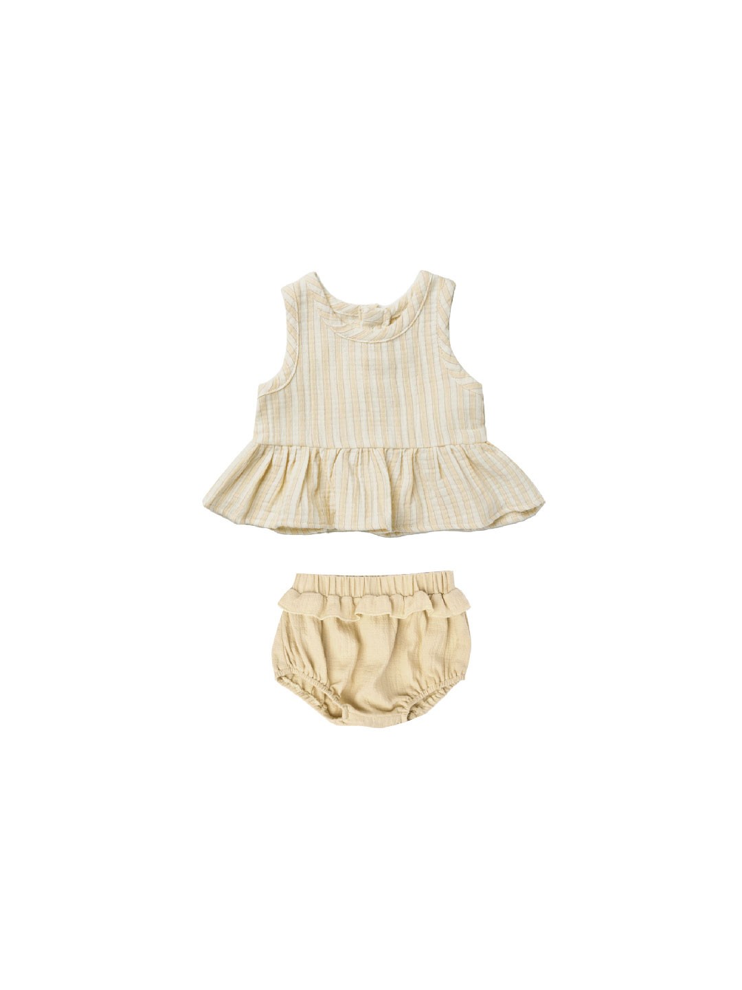 Conjunto peplum sin mangas | vintage stripe