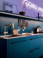 Encimera Inox 188 fregadera integrada + hueco cocina