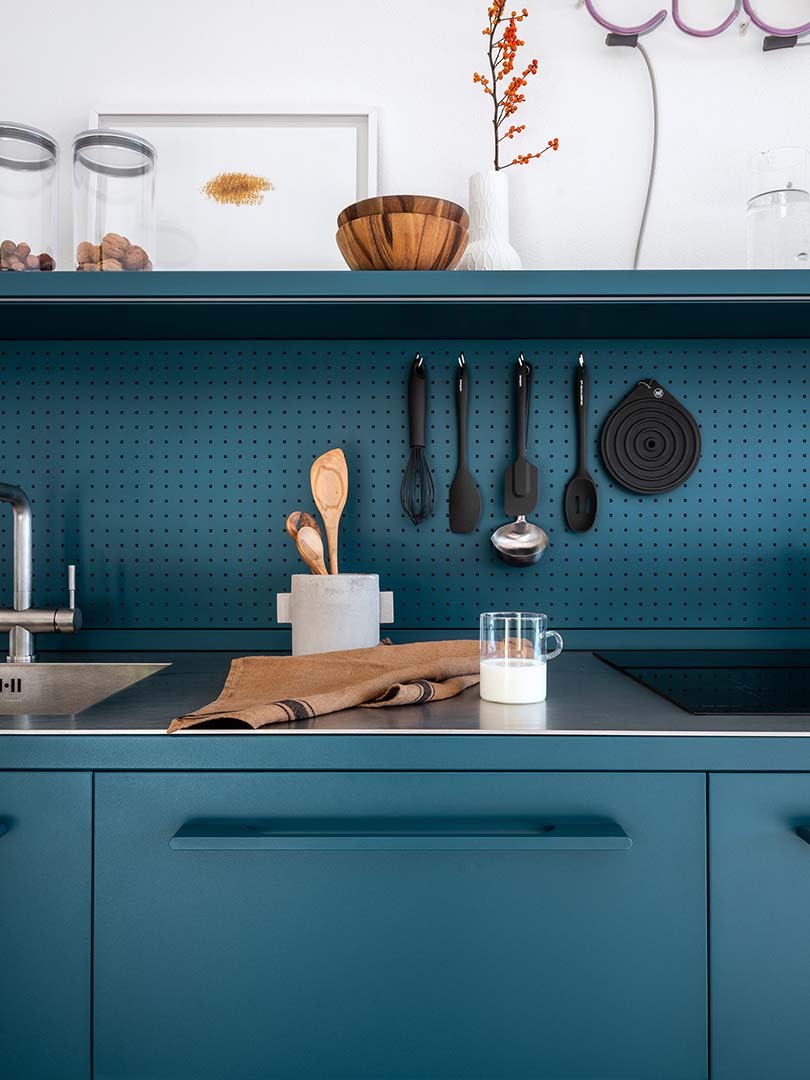 Encimera Inox 188 fregadera integrada + hueco cocina