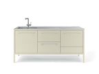 Stainless steel countertop 188 with integrated sink
