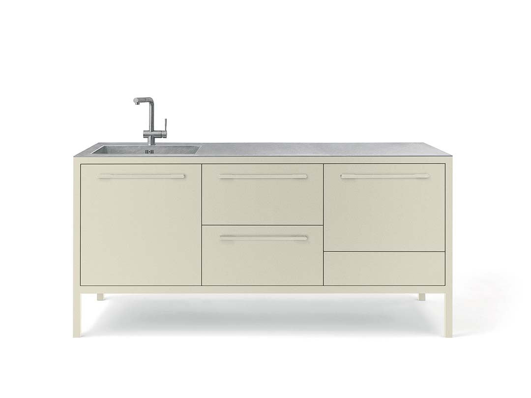 Encimera Inox 188 fregadera integrada