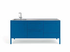 Stainless steel countertop 188 with integrated sink