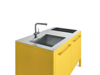 Encimera Inox 128 fregadera integrada + hueco cocina