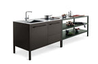 Encimera Inox 128 fregadera integrada + hueco cocina
