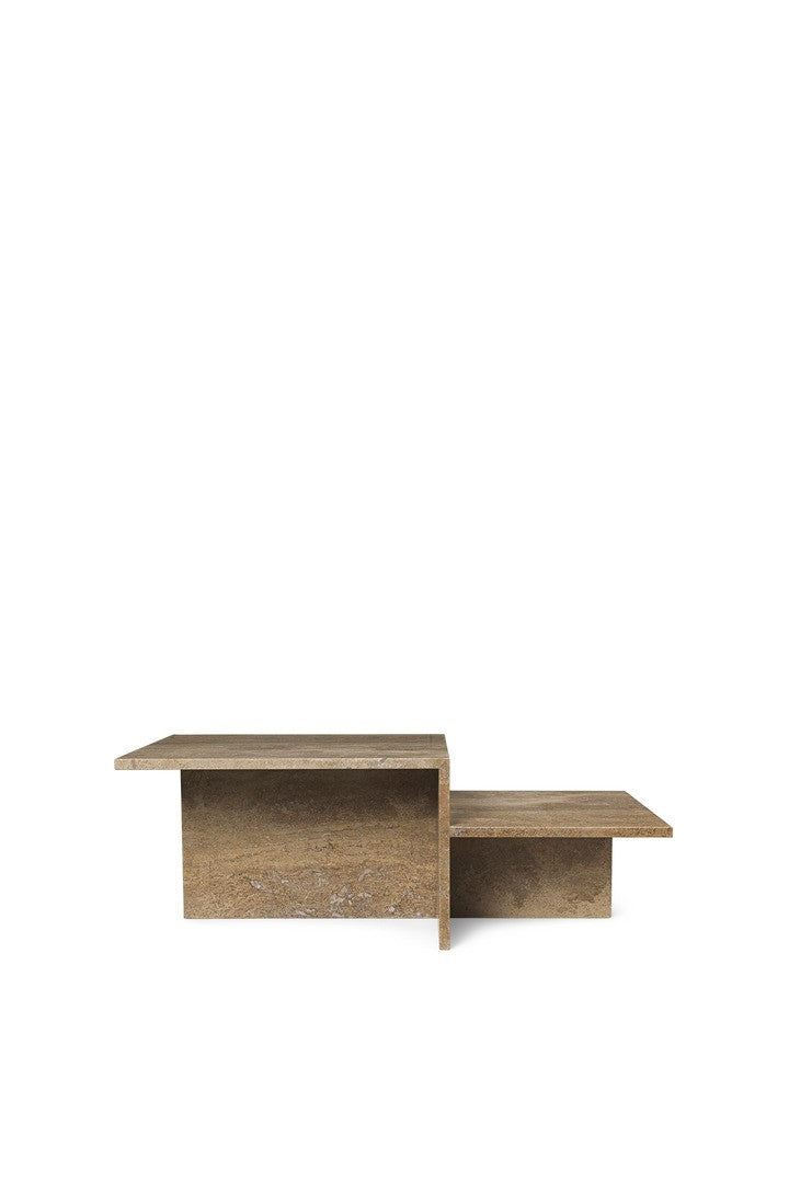 Mesa de Café Distinct Travertine Dark Brown
