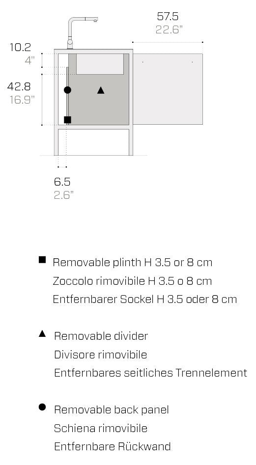 Encimera Inox 128 hueco cocina