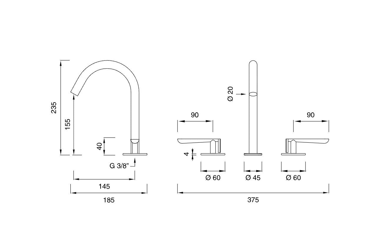 Grifo Lavabo LTZ11 H235