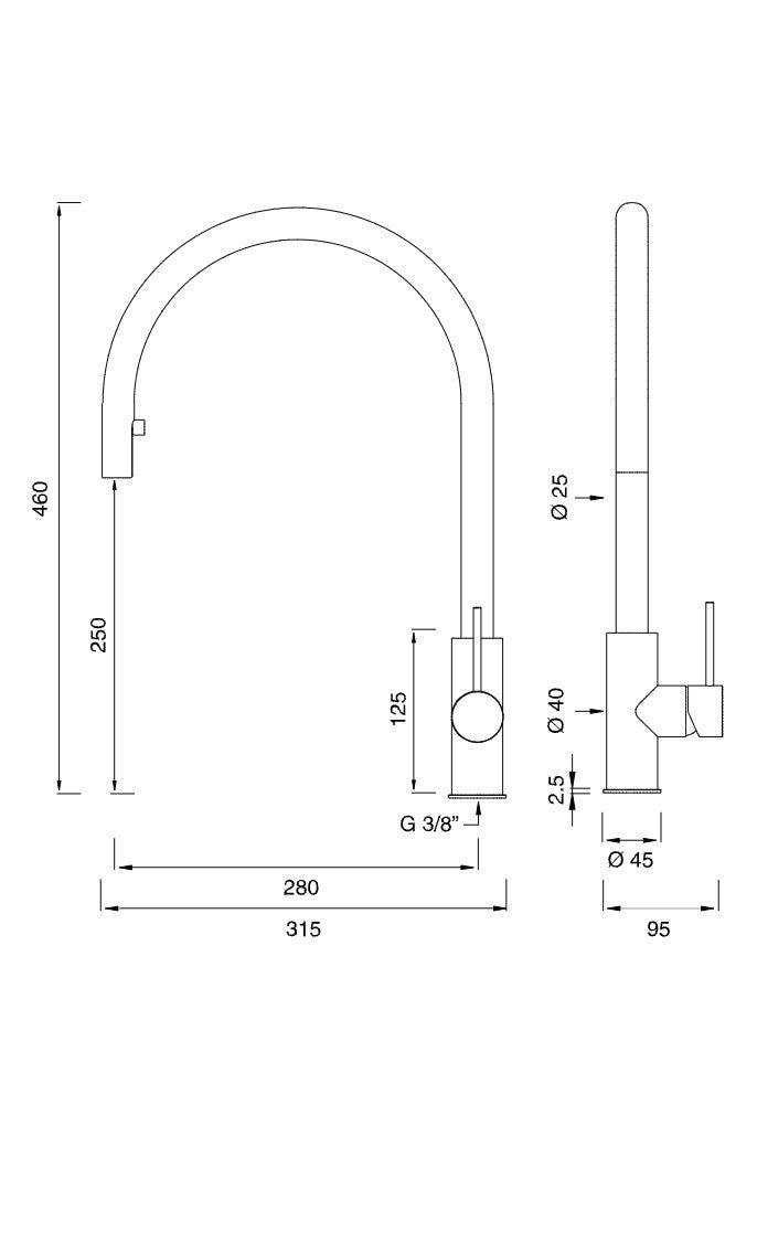 Grifo Cocina MILO360 H46