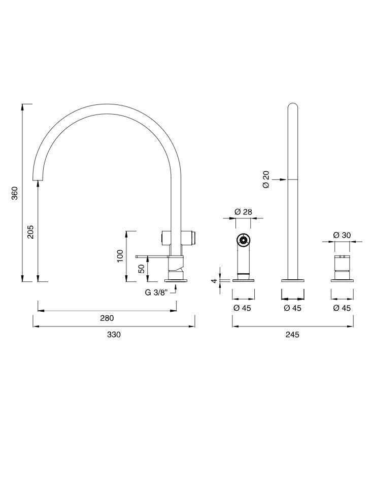 Grifo Cocina Innovo INV88 H36