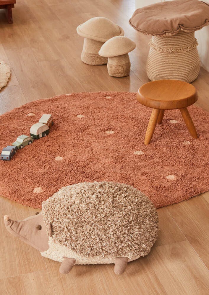 Alfombra Lavable Redonda | Dot Chestnut
