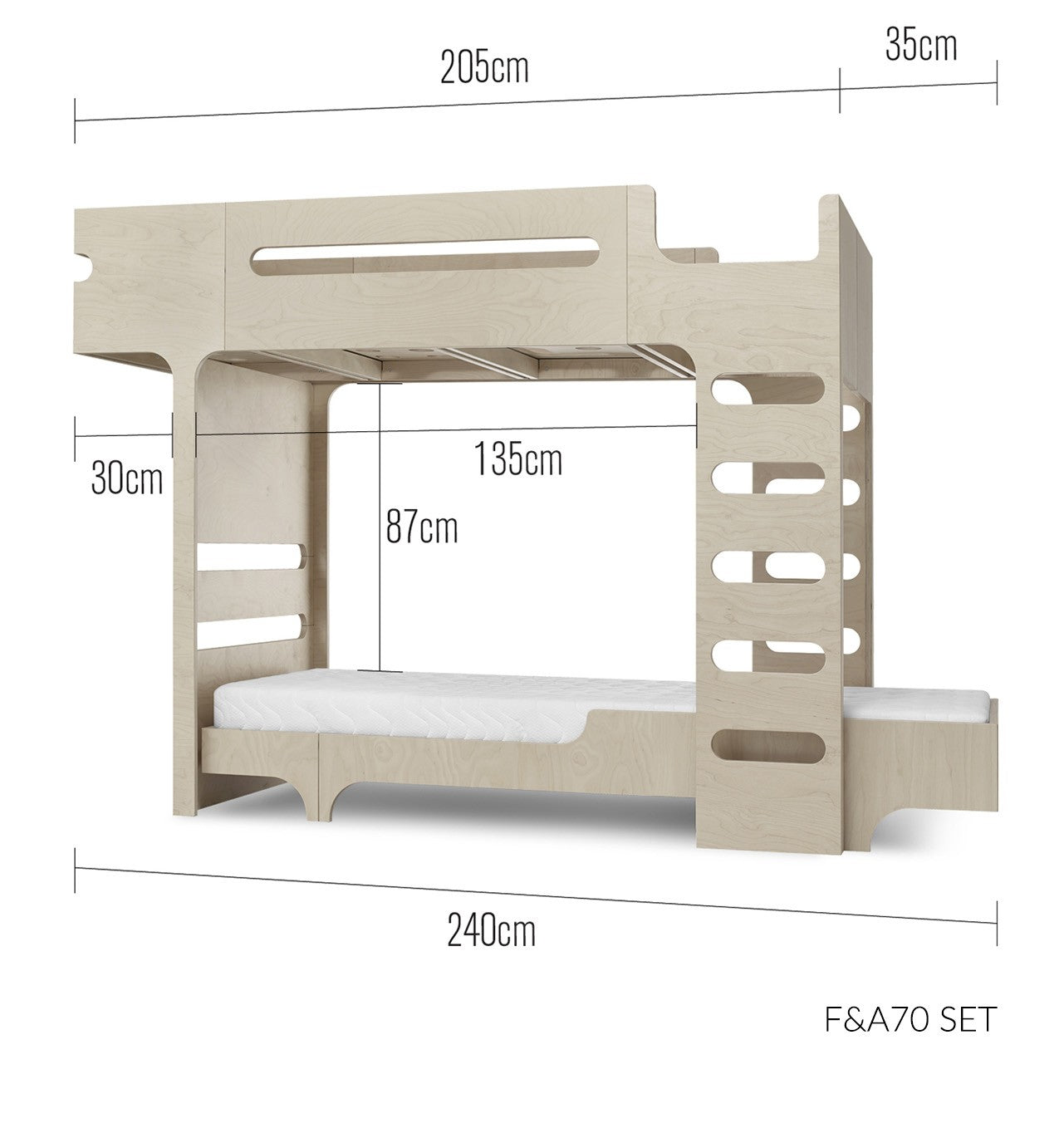 Cama Alta F Blanca