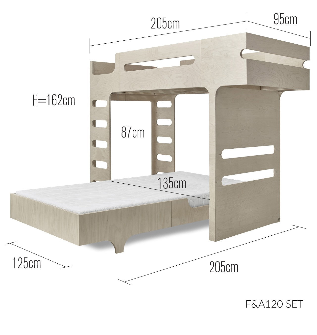 Cama Alta F Blanca