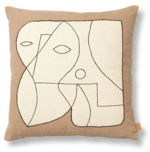 Cojín Figure Dark Taupe/Off White 50x50