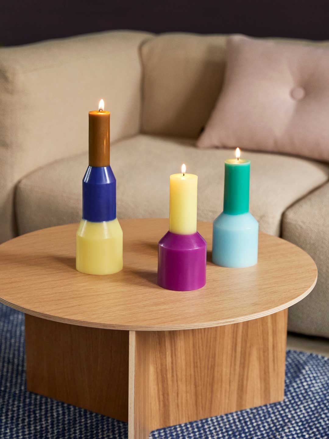 Slit Oak Side Table Ø65