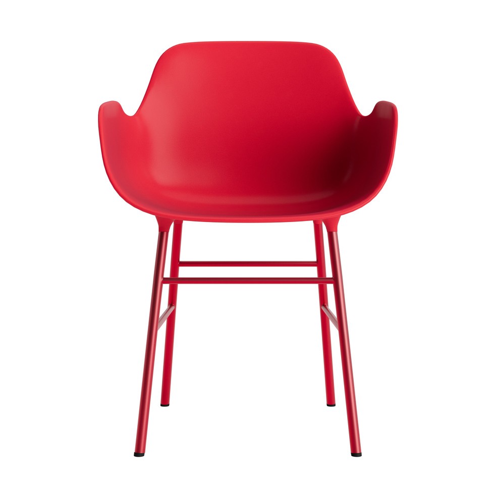silla-brazos-form-rojo-brillante-patas-metal-17894