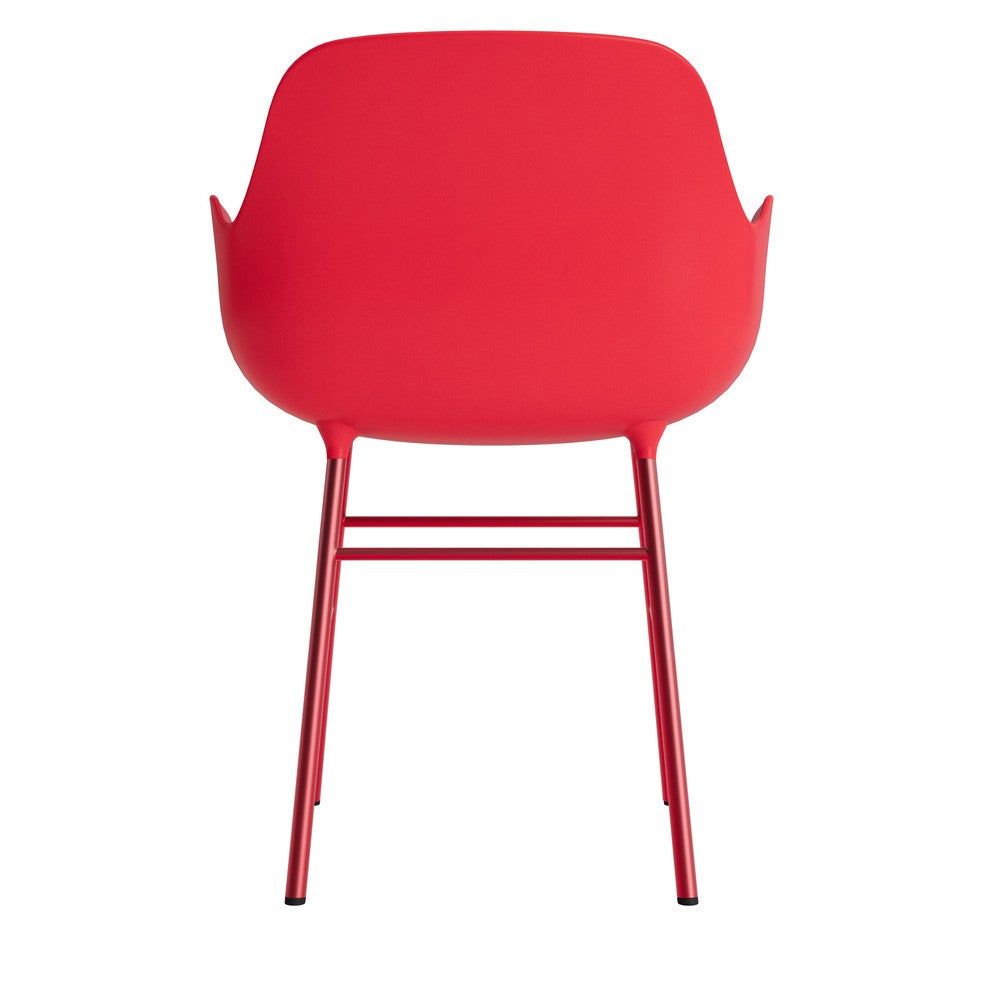 silla-brazos-form-rojo-brillante-patas-metal-17894