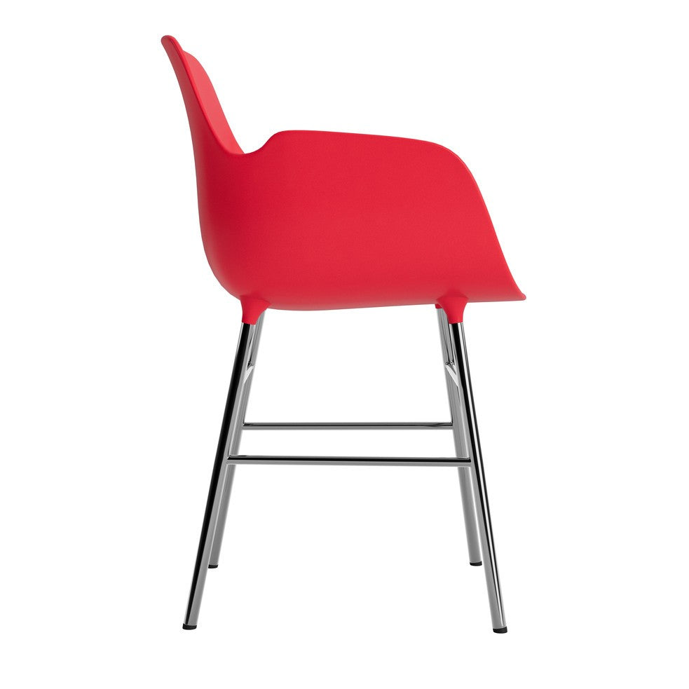silla-brazos-form-rojo-brillante-patas-metal-17894