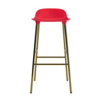 Taburete Form Rojo Brillante Patas Metal 75cm