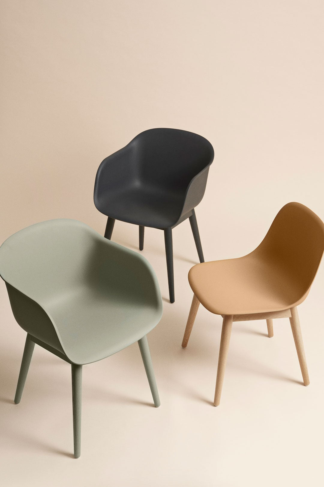 Silla Fiber patas madera