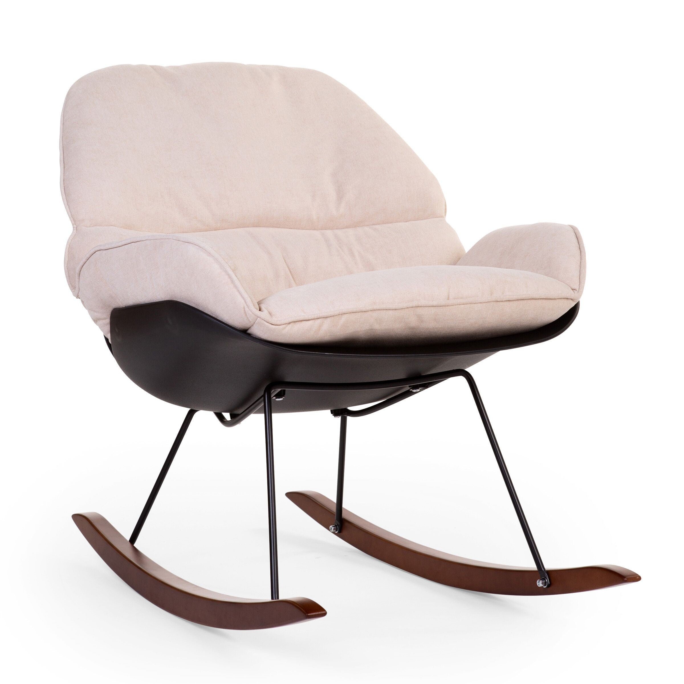 Sillón mecedora negro/blanco roto