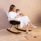 Sillón mecedora negro/blanco roto