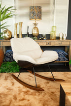 Sillón mecedora negro/blanco roto