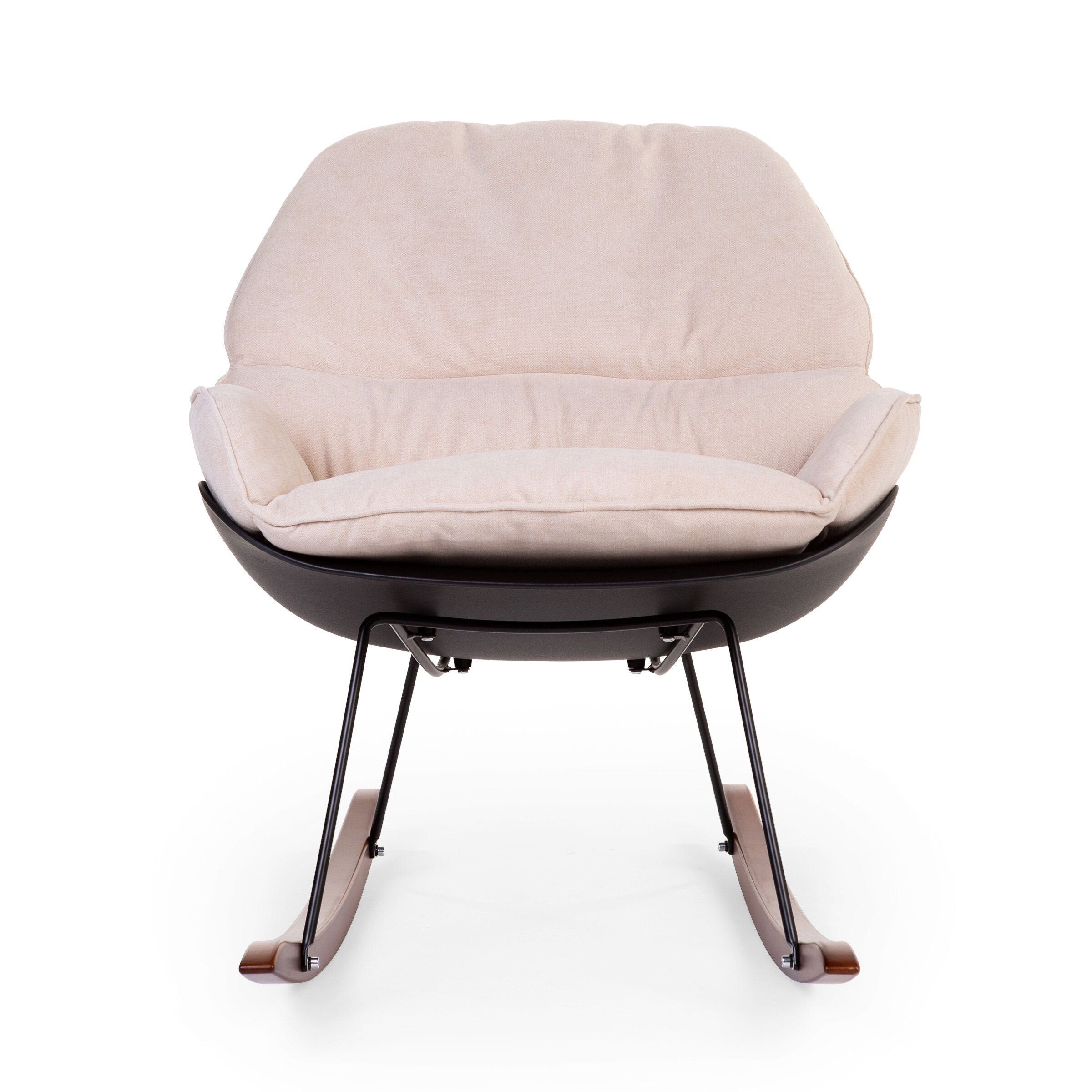Sillón mecedora negro/blanco roto