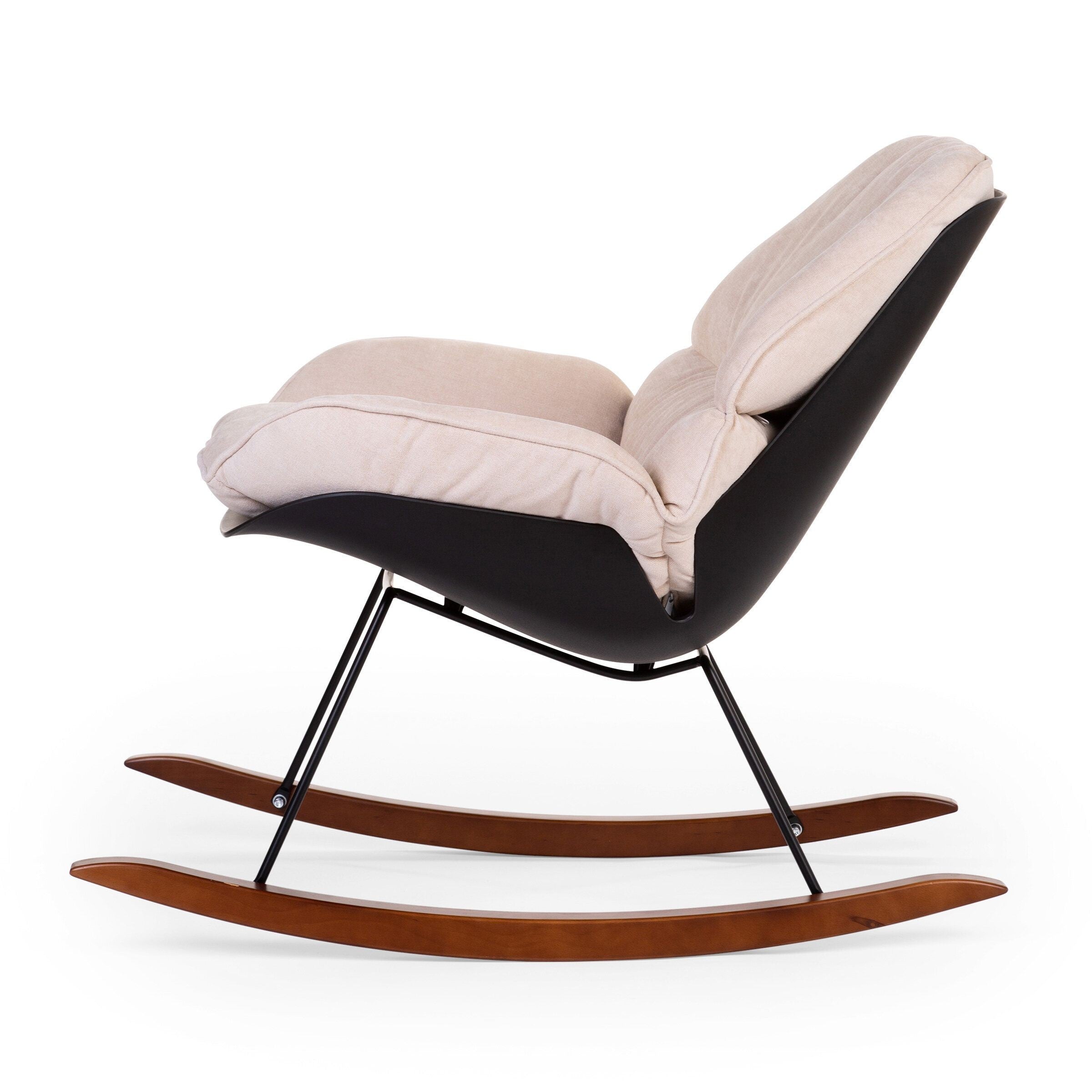 Sillón mecedora negro/blanco roto