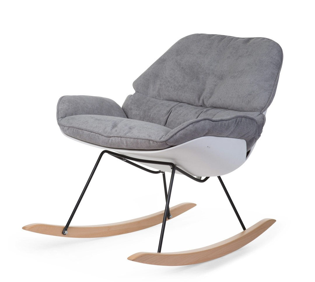 Sillón mecedora Gris/blanco