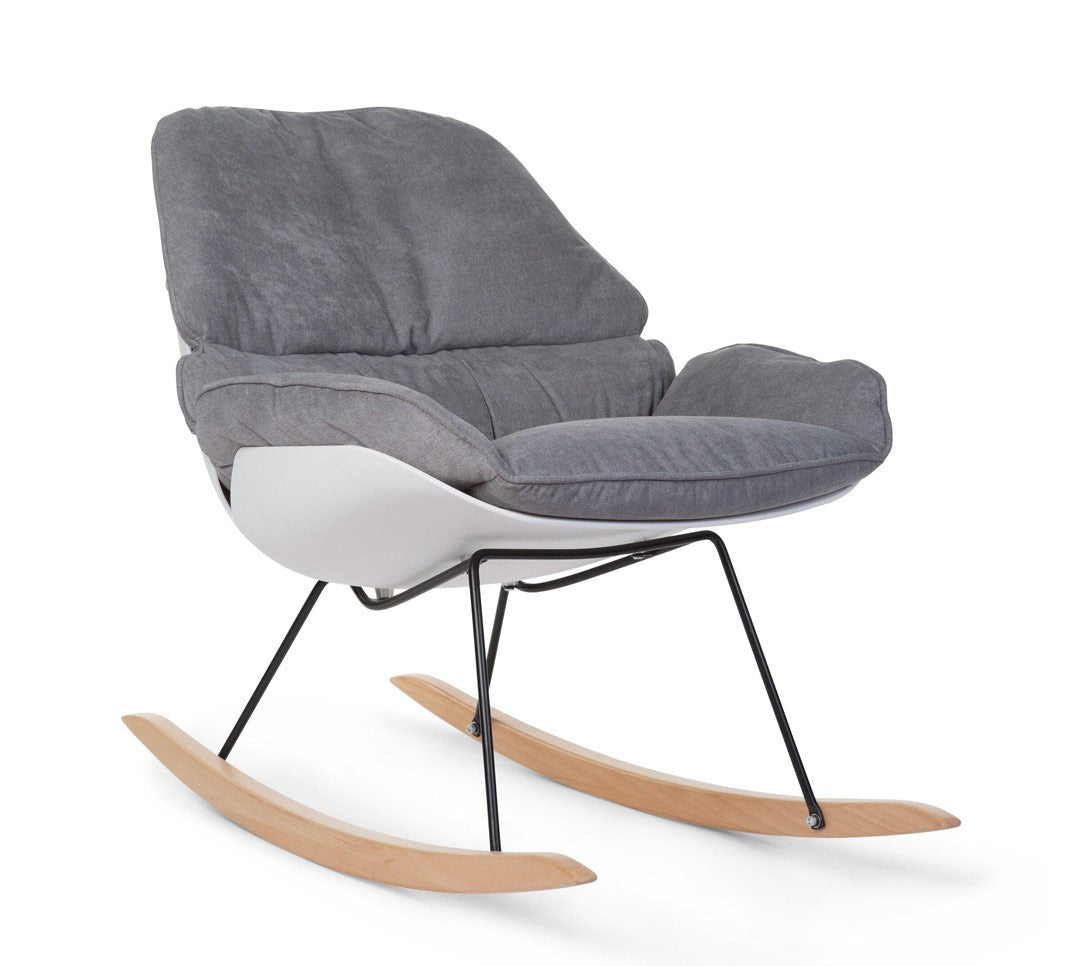 Sillón mecedora Gris/blanco
