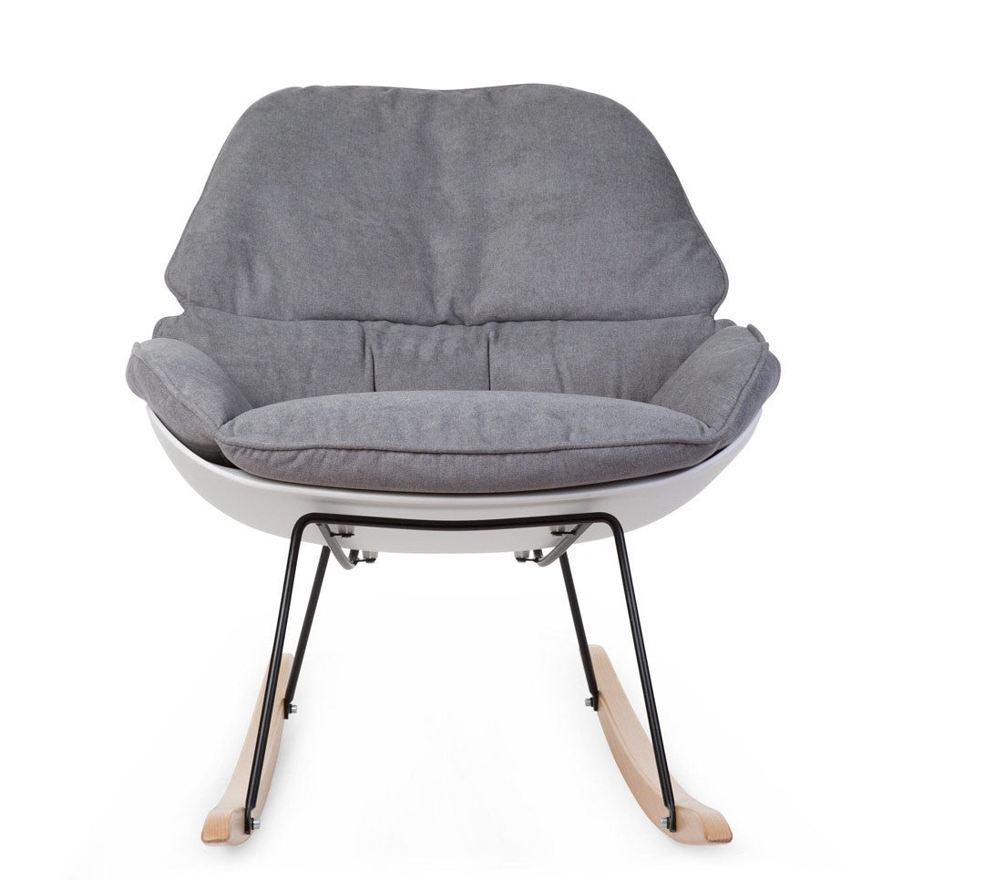 Sillón mecedora Gris/blanco