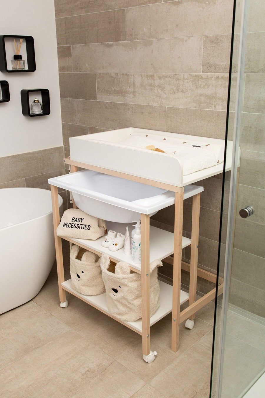 Mesa Cambiador Bañera + ruedas
