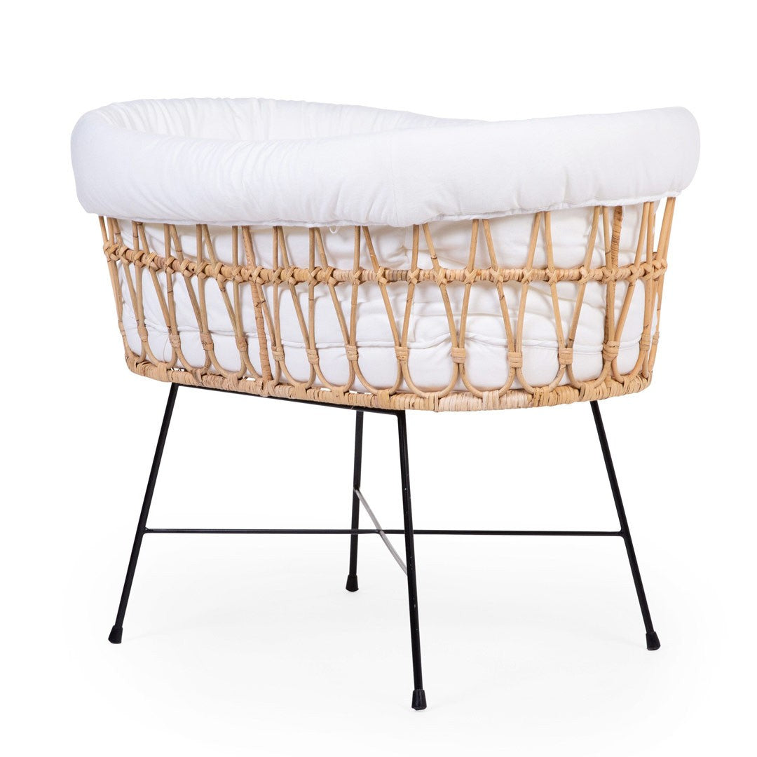 Cuna Rattan Metal 91x51 + Colchón