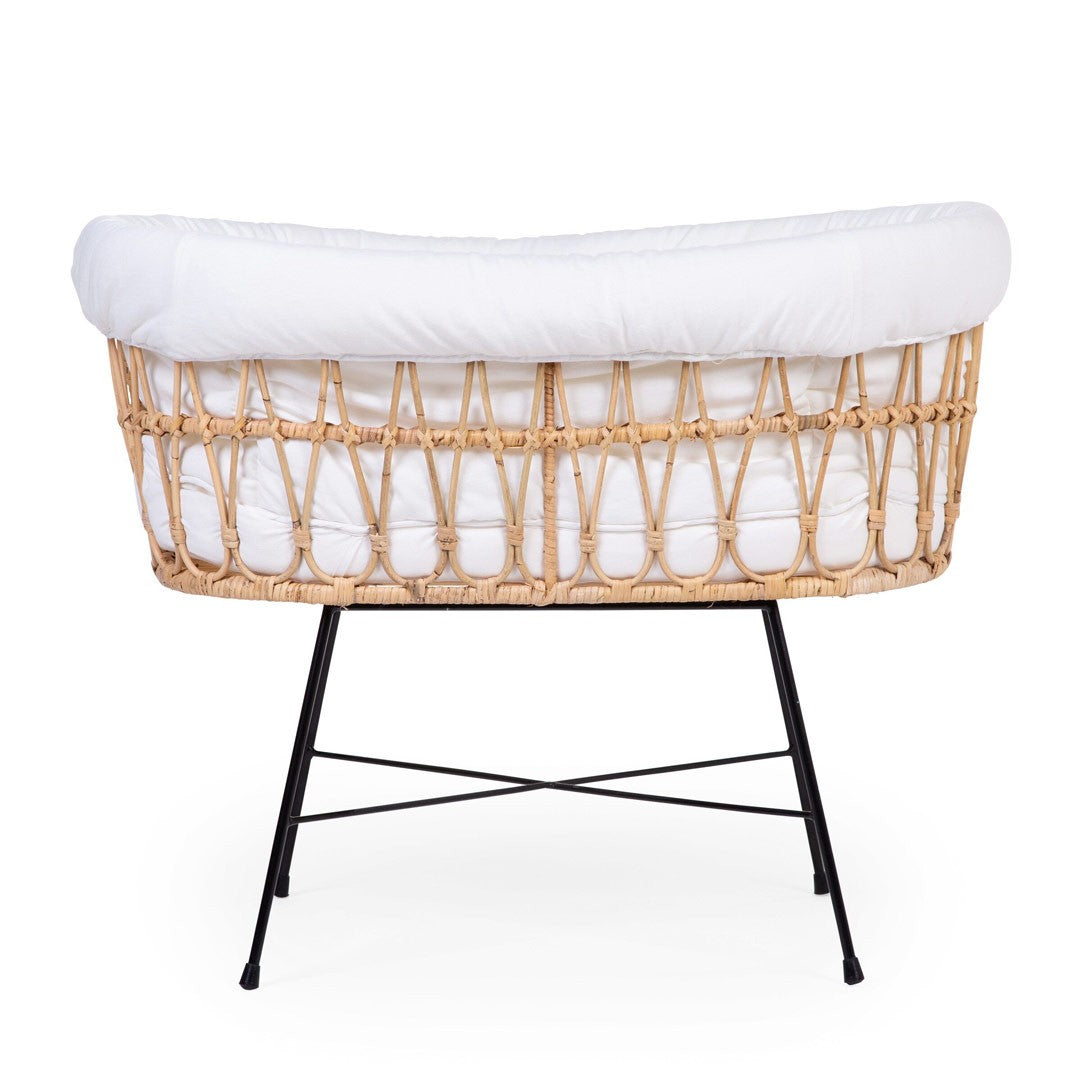 Cuna Rattan Metal 91x51 + Colchón