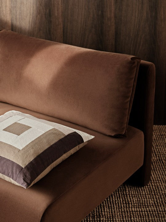 Cojín Border Patchwork 50x50 Coffee/Dark Sand